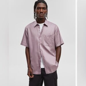 Mode of One Mauve Purple Short Sleeve Button-Up Shirt Size XL NWT